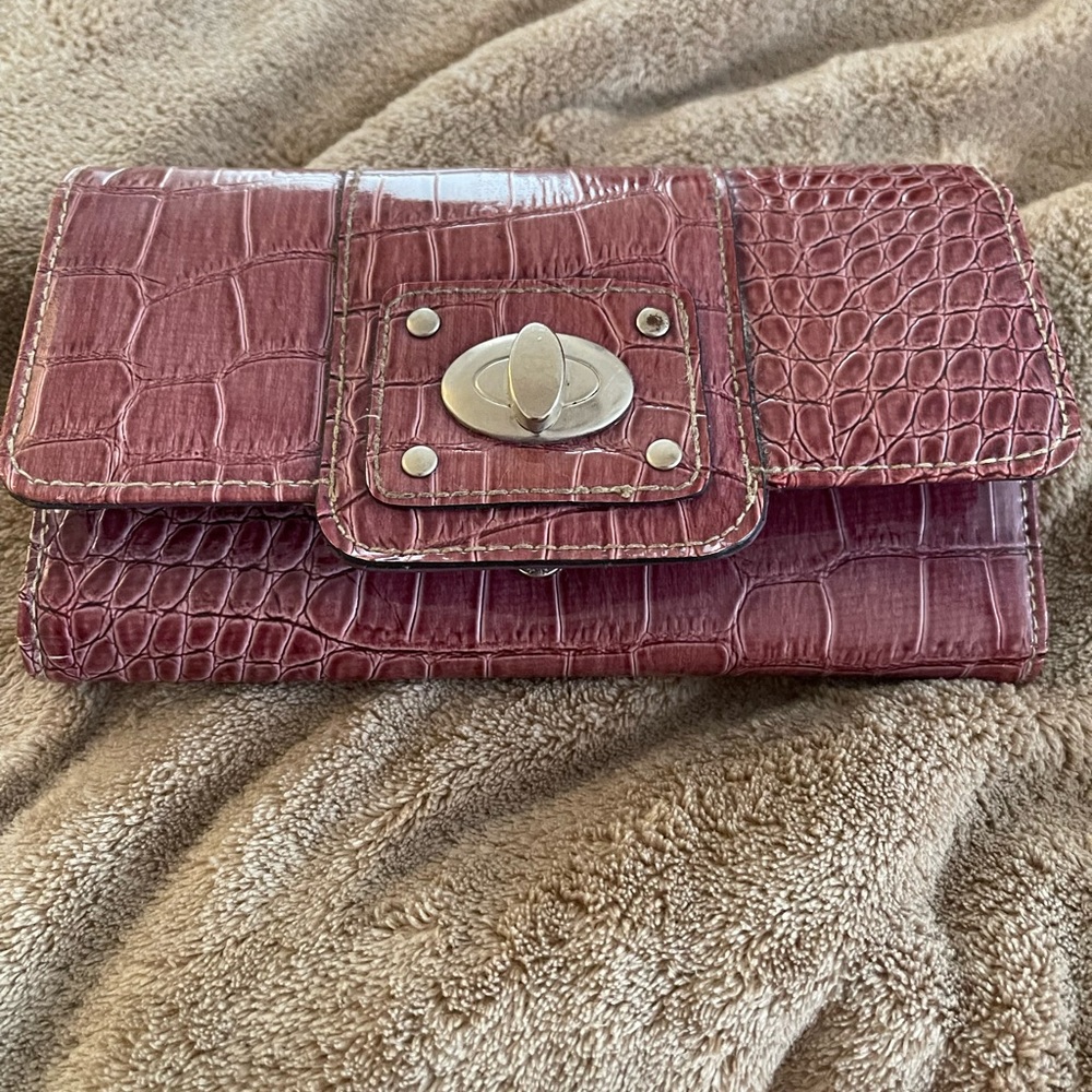 Trifold purple wallet